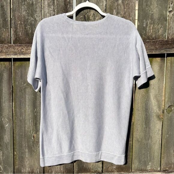 Eileen Fisher Periwinkle Tencel Silk Short Sleeve Sweater XS - Picture 4 of 4